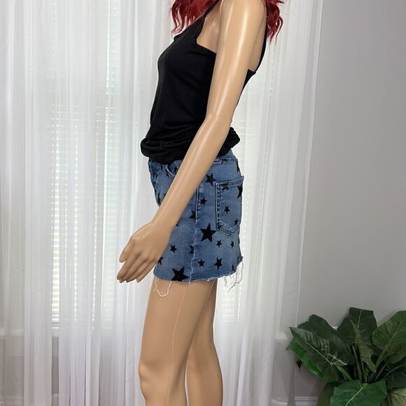 Current/Elliot The Cut Off Button Fly Mini Jean Skirt - Picture 9 of 10